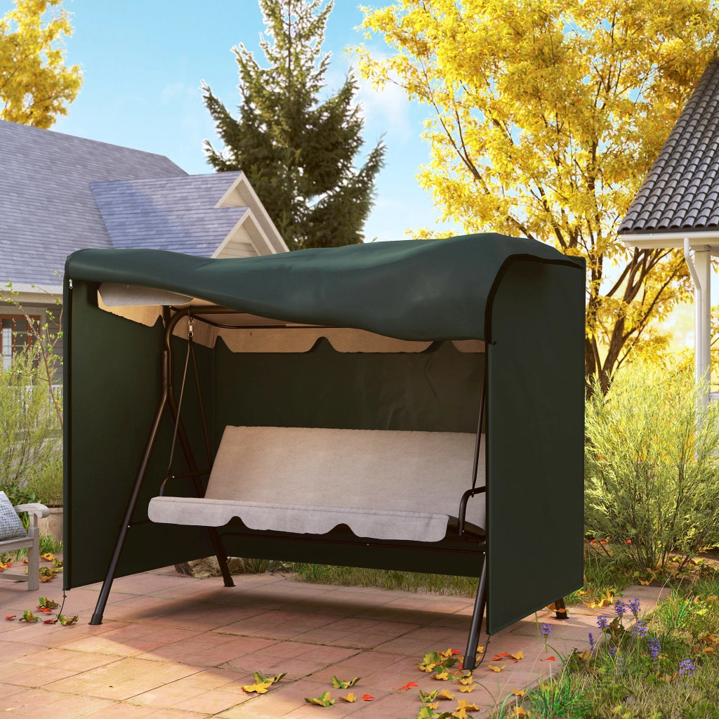 Copertura per altalena da giardino 3 posti ¨C zephmum ¨C Verde 205x124x164 cm