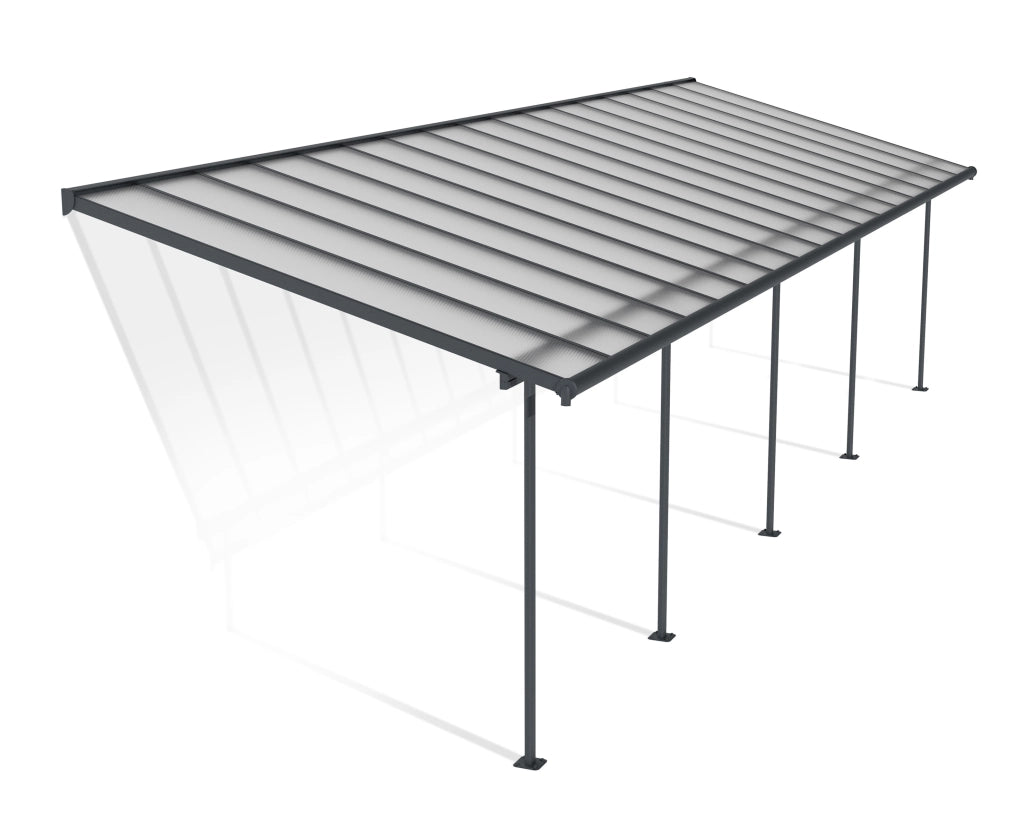 Pergola Sierra Addossata in Alluminio  3X10.4 m Grigio