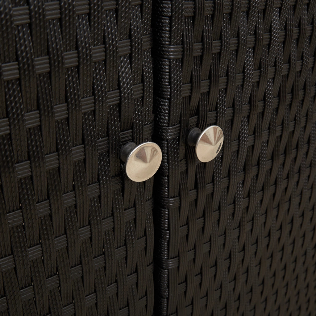Armadio da Stoccaggio Nero 100x36x102 cm Rattan
