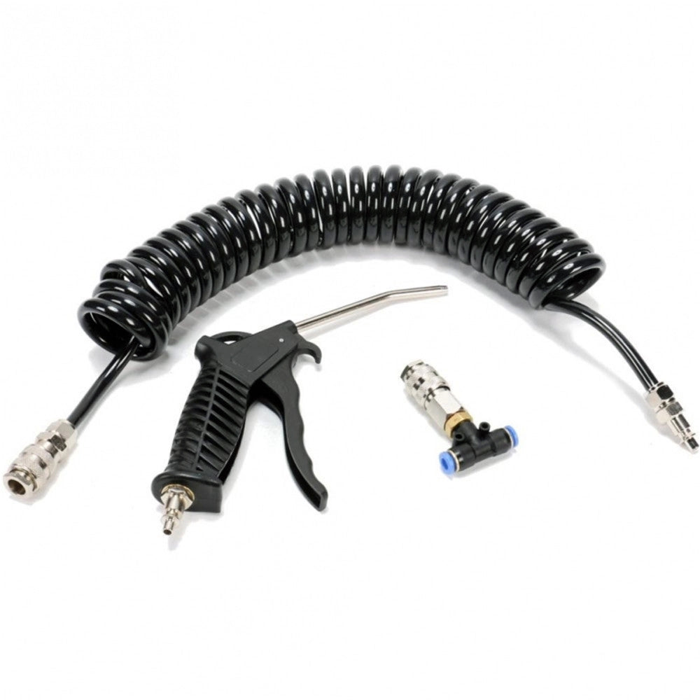 Trade Shop - Soffiatore Pistola Ugello Per Compressore Con Tubo Aria Compressa A Spirale -