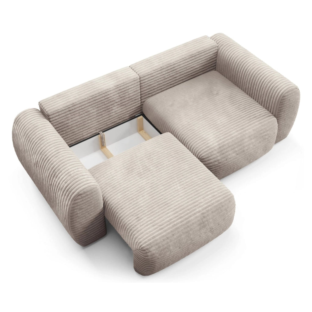 Golgi, Divano Letto 2 Posti Contenitore, 266x121 cm Beige Chiaro