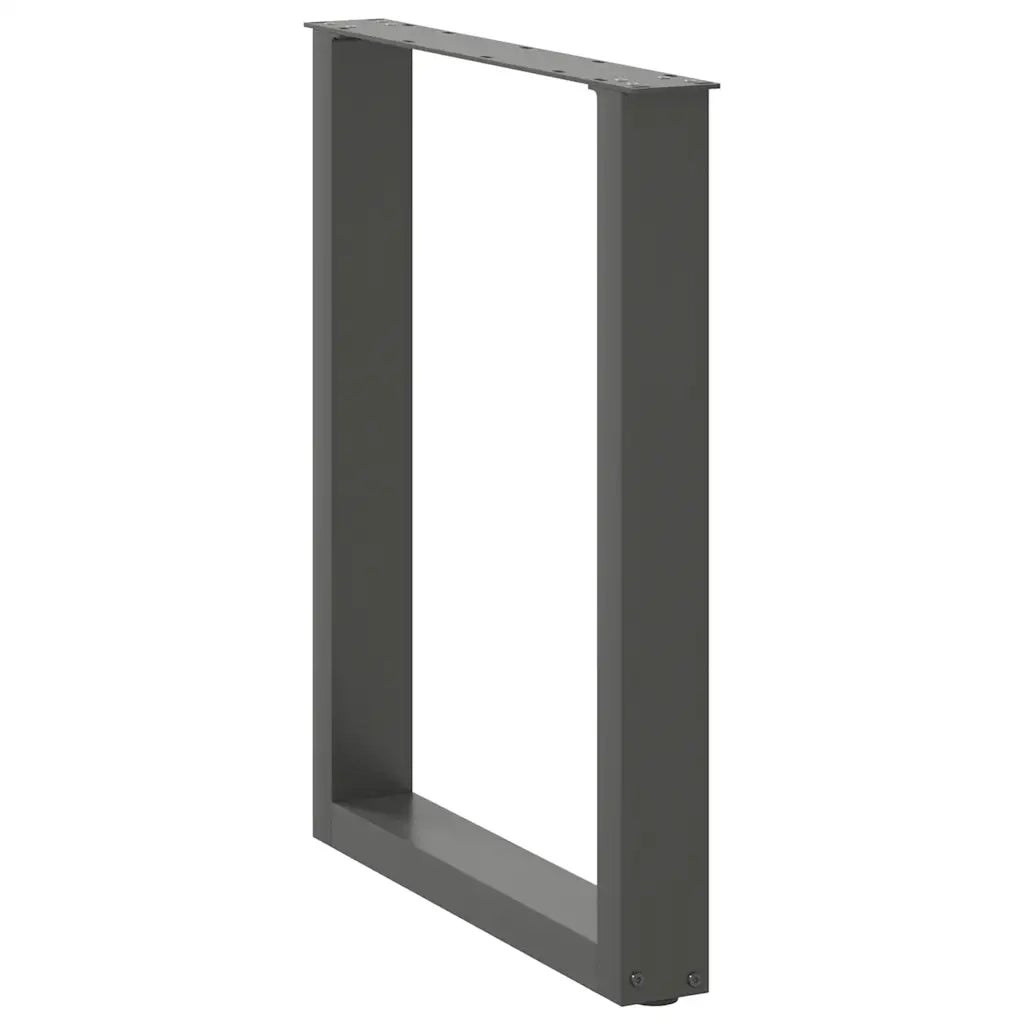 Gambe per tavolo da pranzo a forma di U 2 pz Antracite 60x(72-73) cm Acciaio 4013182