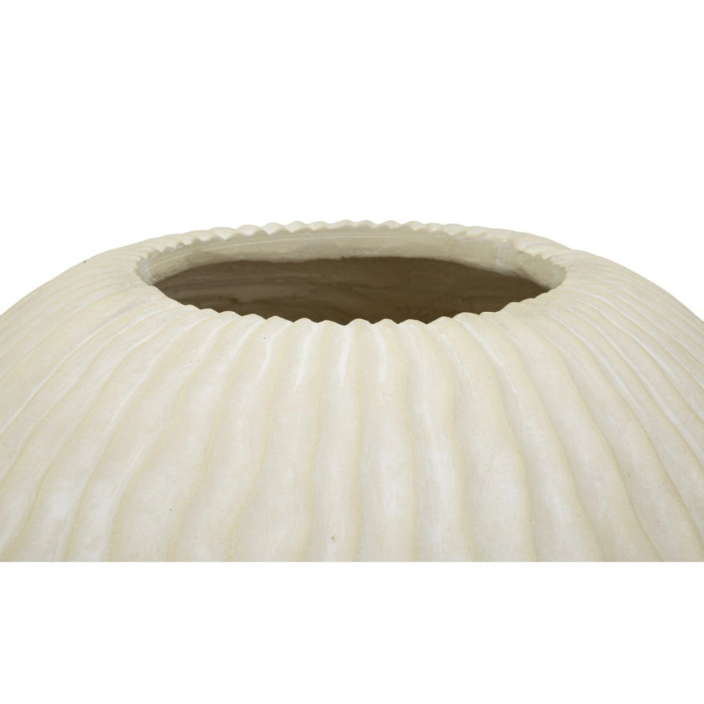 Vaso Decorativo VKH814, Beige, Poliresina, 36,5x36,5x38 cm