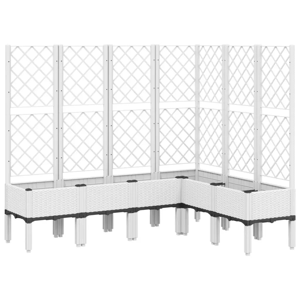 Fioriera da Giardino con Graticcio Bianco 160x120x142 cm in PP