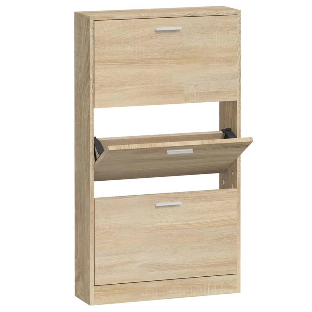 Scarpiera mobile contenitore per scarpe mobile per ingresso/corridoio/soggiorno 59 x 17 x 108 cm legno ingegnerizzato marrone 02_0021526