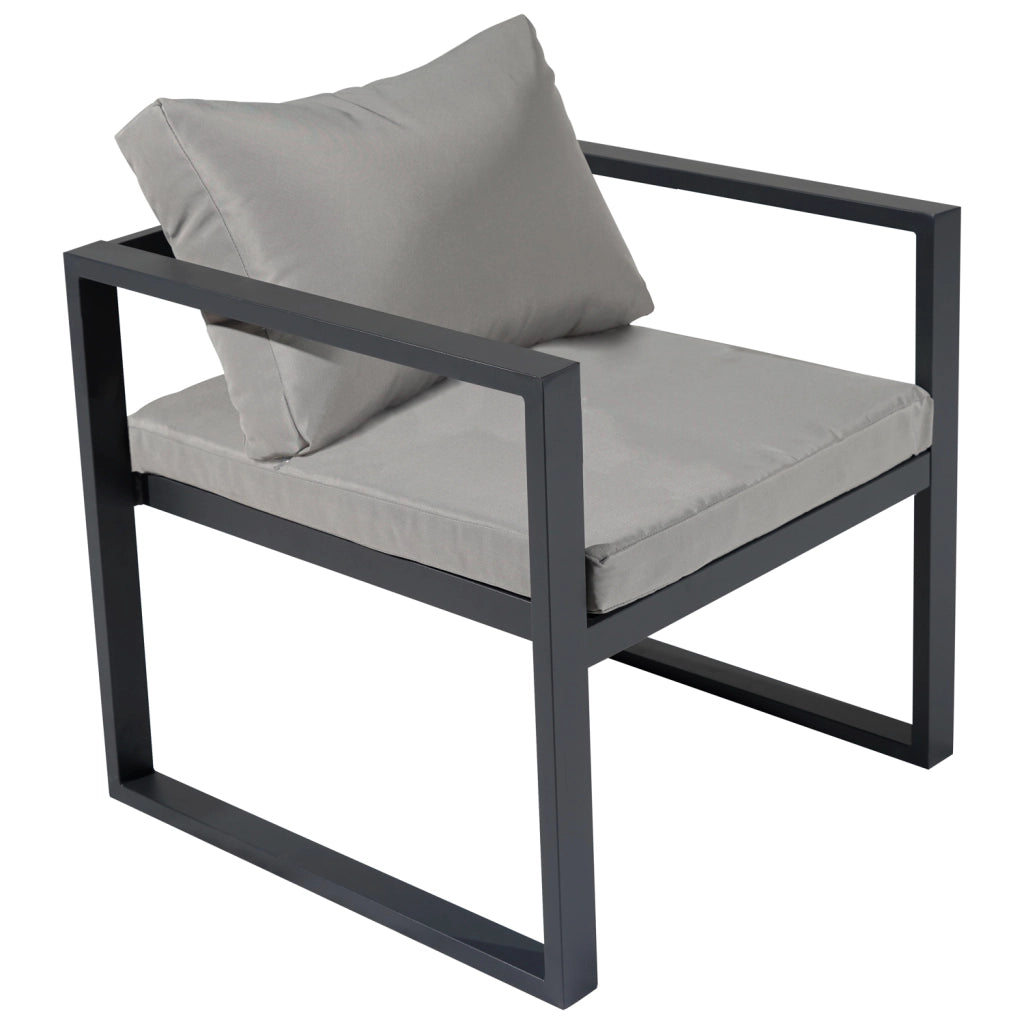Set di mobili da giardino modulari IBIZA in tessuto grigio con 7 sedute - alluminio antracite