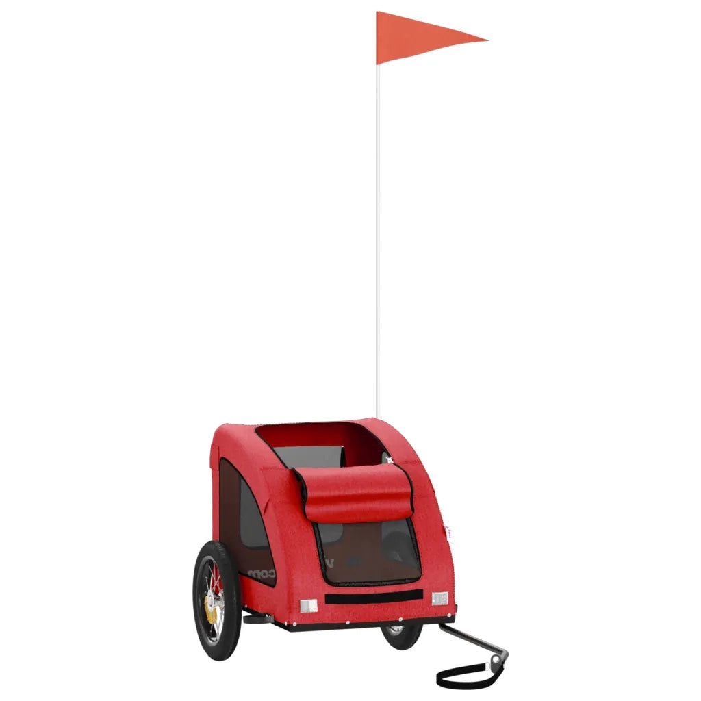Rimorchio da Bici per Animali Rosso Oxford e Ferro CFW4455820