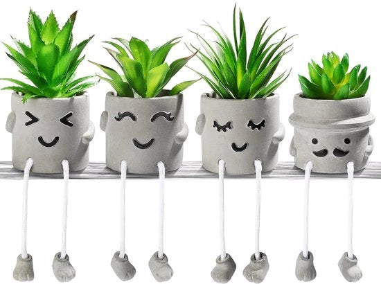 Set di 4 piante artificiali - realistico - decorazione per interni