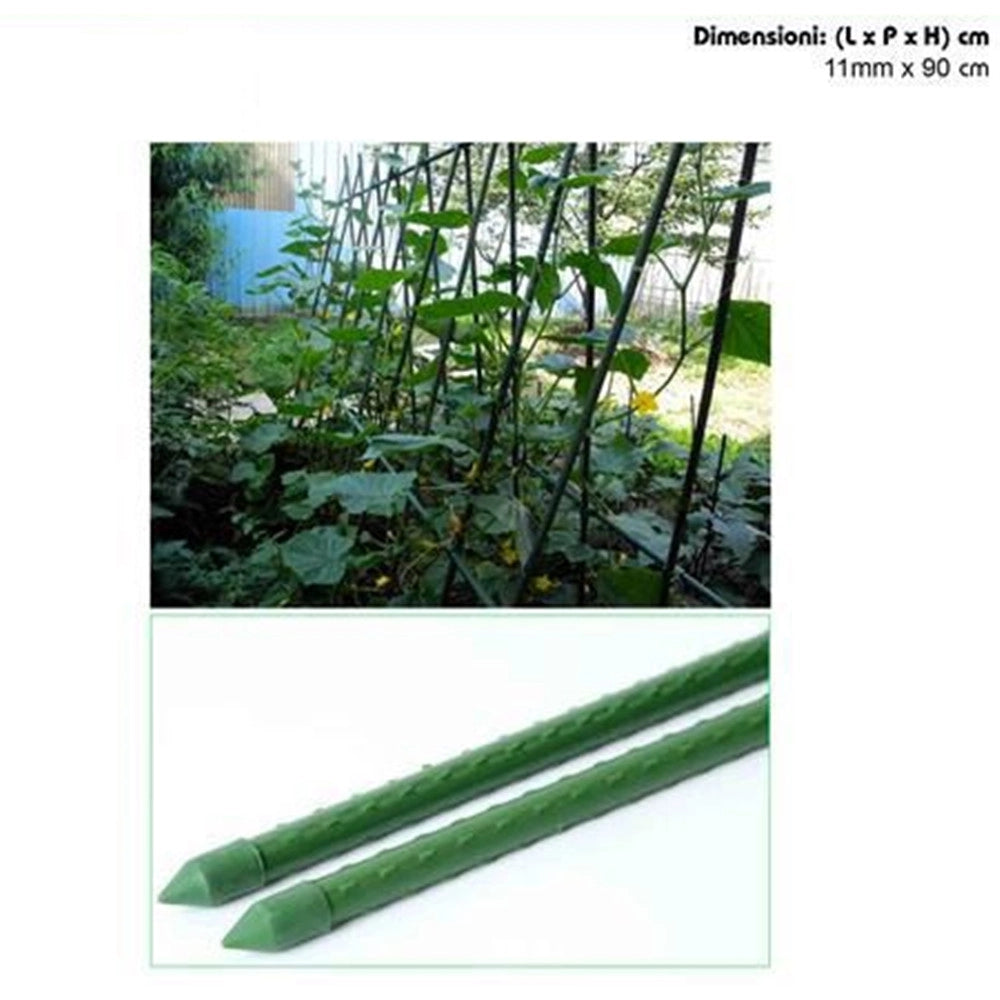 Trade Shop - Set 25 Pali Tutori Canna Per Sostegno Piante Rampicanti Pomodori H90cm ø11mm Grn18 787653 -
