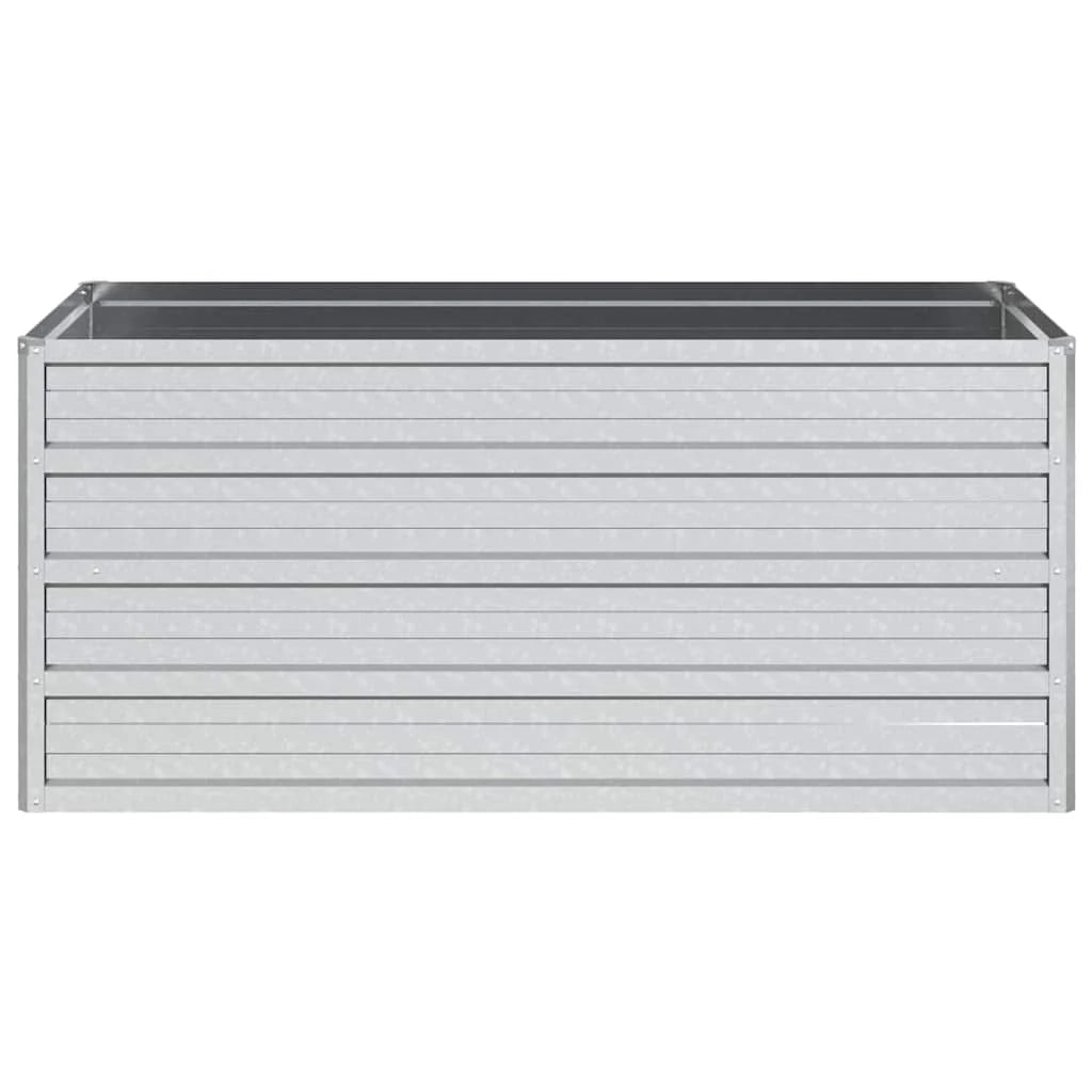 Fioriera rialzata per piante fiori patio giardino 100 x 40 x 45 cm acciaio zincato argento 02_0039299