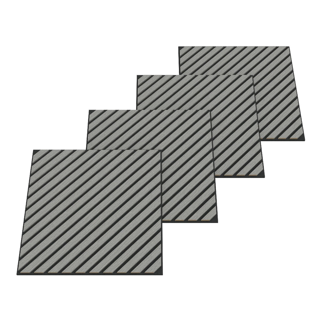 Set di 16 pannelli acustici 5,76 m² con doghe diagonali effetto rovere grigio chiaro 03_0009585