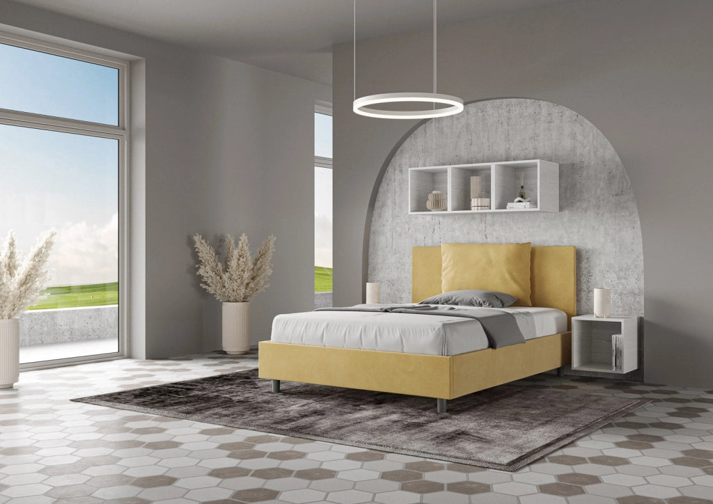 Letto Matrimoniale Francese 140x200 cm Senza Rete Antea Ocra