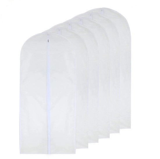 Hoes per Abbigliamento Transparante 60cm x 120cm Hoes per Abbigliamento Stoffa Densa Hoes per Abbigliamento con Tessuto Respirante Bianco con Cerniera a Slitta per Abbigliamento Completo 6 pezzi