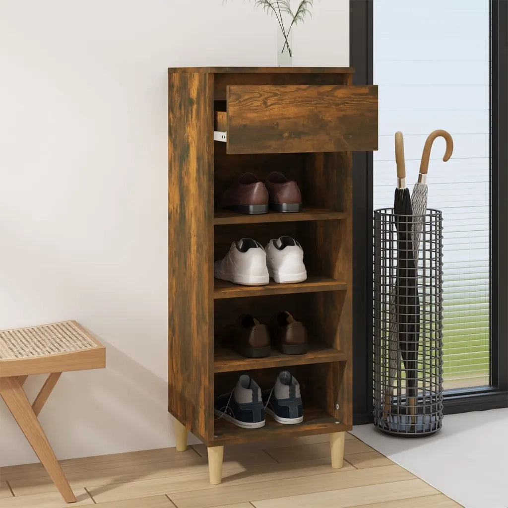 Scarpiera | Mobile per scarpe Rovere Fumo 40x36x105 cm in Legno Multistrato