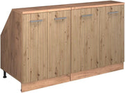 Set di mobili sottotetto Rion, Rovere artigianale, 140 cm Set di 2 carcasse armadio profondità 60 cm, adatto per il salvaspazio sotto tetti spioventi