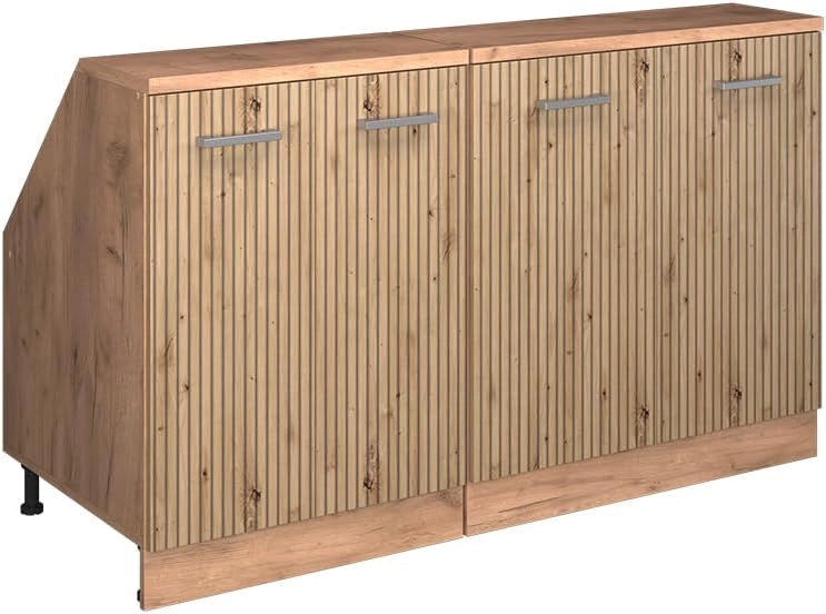 Set di mobili sottotetto Rion, Rovere artigianale, 140 cm Set di 2 carcasse armadio profondità 60 cm, adatto per il salvaspazio sotto tetti spioventi