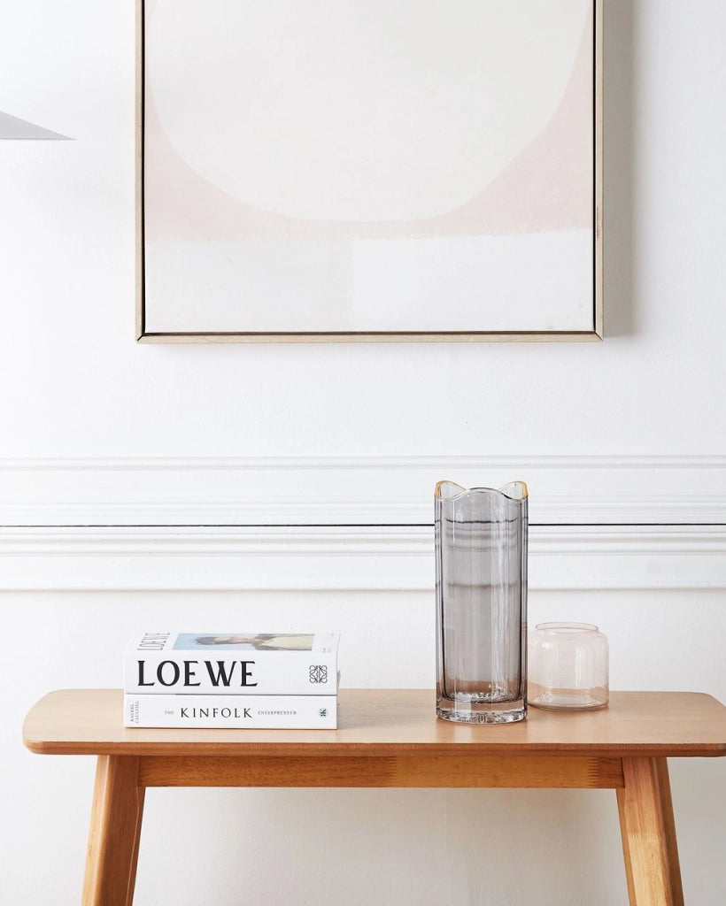 Vaso di vetro di colore grigio dorato 30 cm stile moderno