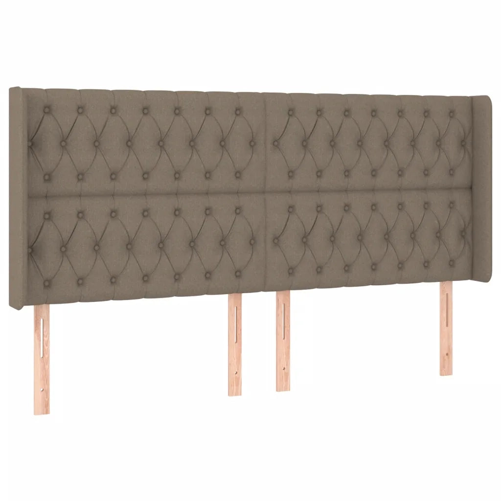Letto a Molle con Materasso e LED Tortora 180x200 cm in Tessuto