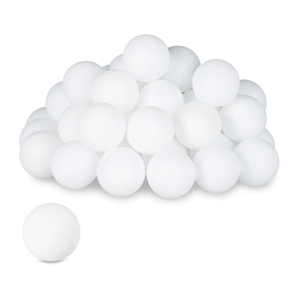 Lotto di 100 palline bianche in plastica per serate di giochi di abilità versatili atmosfera festosa in plastica bianca 13_0013972