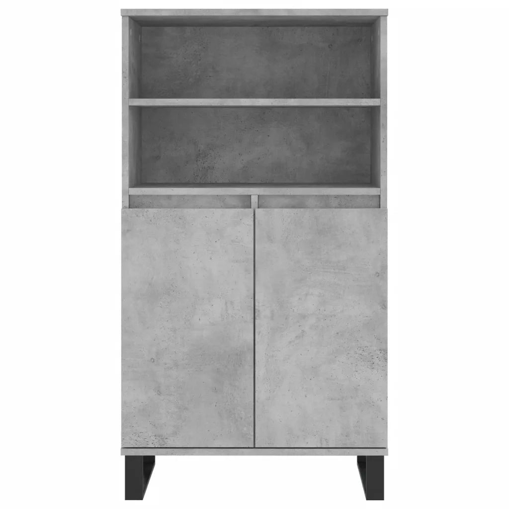Credenza Grigio Cemento 60x36x110 cm in Legno Multistrato 831496