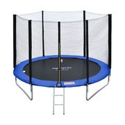 Premium Pack Trampolino 180 cm reversibile blu/verde CAIRNS + rete, scala, copertura e kit di ancoraggio