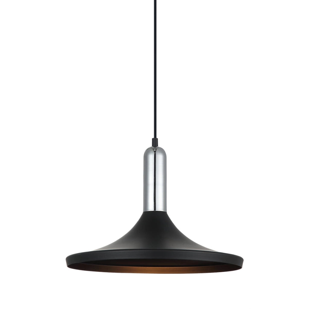 Lampada a sospensione Italux Lusty Ø36 nero cromo E27