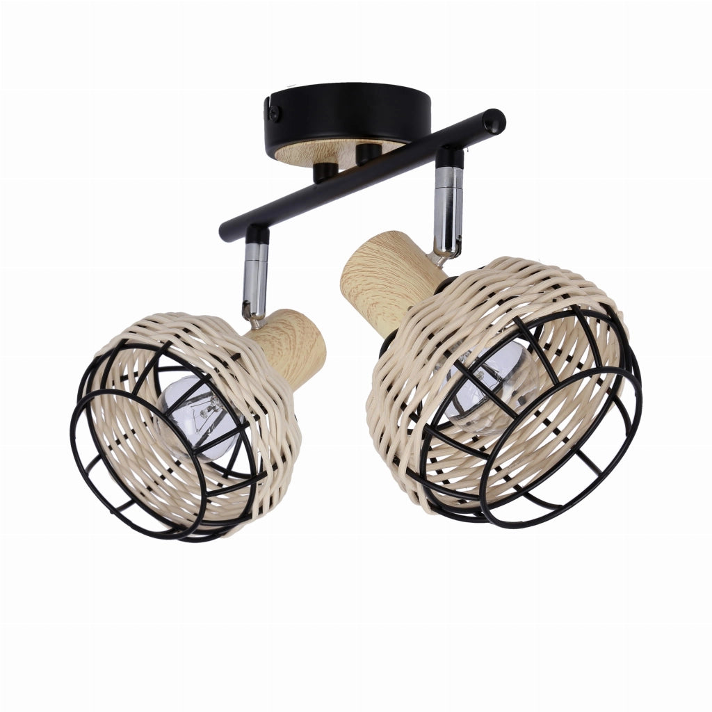 Plafoniera Candellux Tajga rattan nero 2xE14 44cm