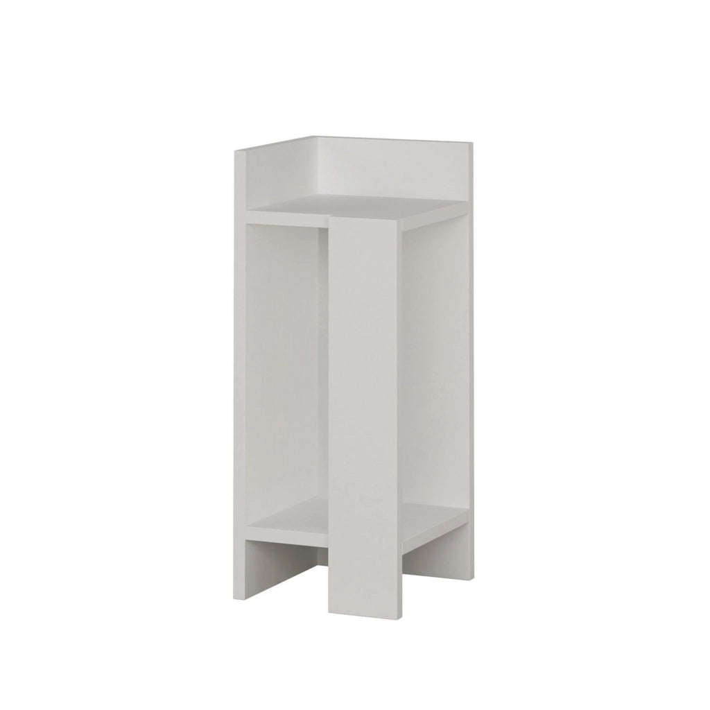 Comodino in legno "Elos Left" - 25 x 27 x 60 cm - Bianco