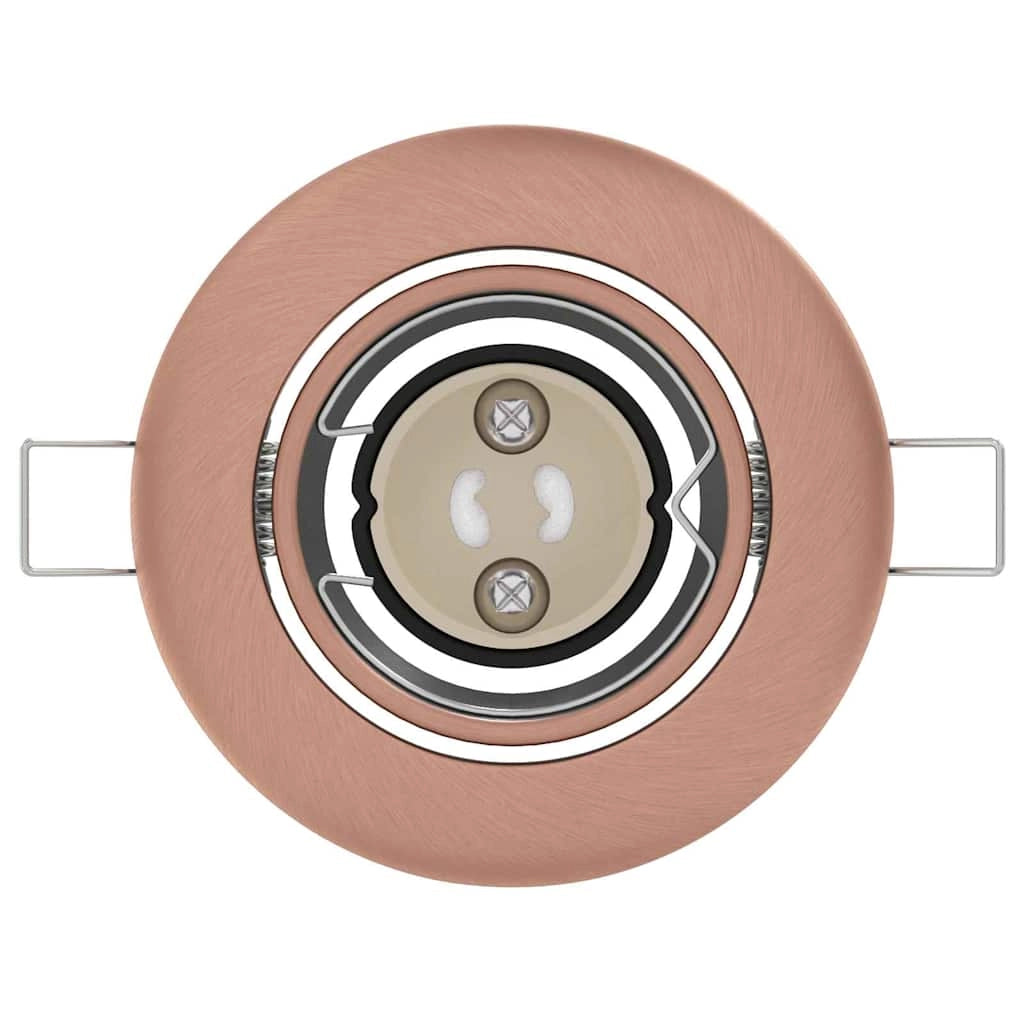 Set di 6 faretti da incasso design minimalista angolo regolabile 9 x 9 x 2,5 cm metallo ramato 02_0058277