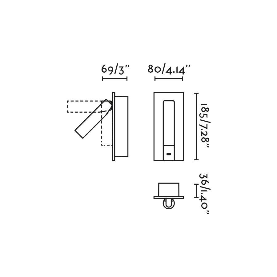 GABO USB C Lampada da parete lettore bianco