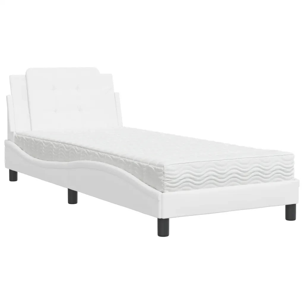 Giroletto senza Materasso Zadar Bianco 80x200 cm in Similpelle