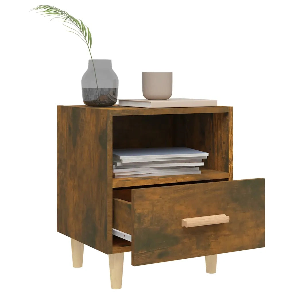 Comodino | Armadio da Notte | Mobiletto da notte Rovere Fumo 40x35x47 cm
