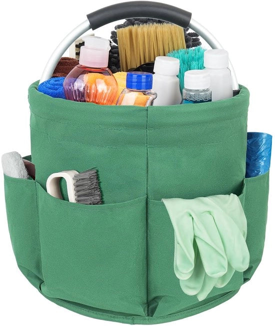 Organizzatore di Pulizia, Cassetto di Pulizia, Cassetto di Pulizia Ripiegabile, Organizzatore di Pulizia Portatile con Maniglia e Sei Cestini per Interno, Esterno, Bagno, Giardino (Solo Cassetto)