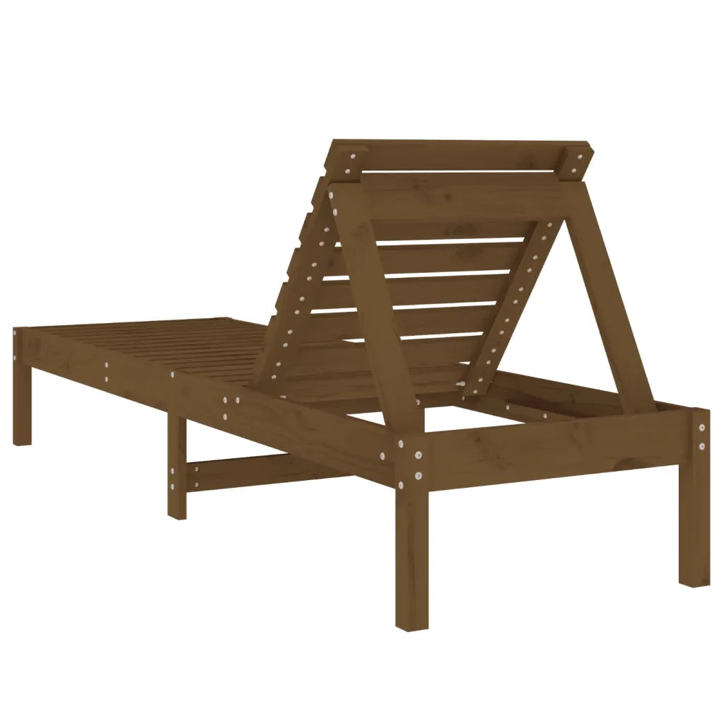 Lettino Prendisole | Sdraio da giardino | Lettino da sole Ambra 199,5x60x74 cm Legno Massello di Pino