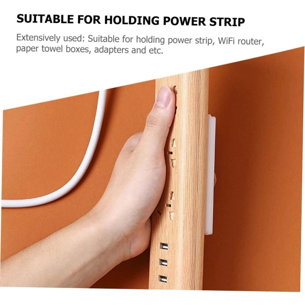 Trade Shop - Set 4 Portaprese Porta Presa A Parete Supporto Senza Punzonatura Per Ciabatta -