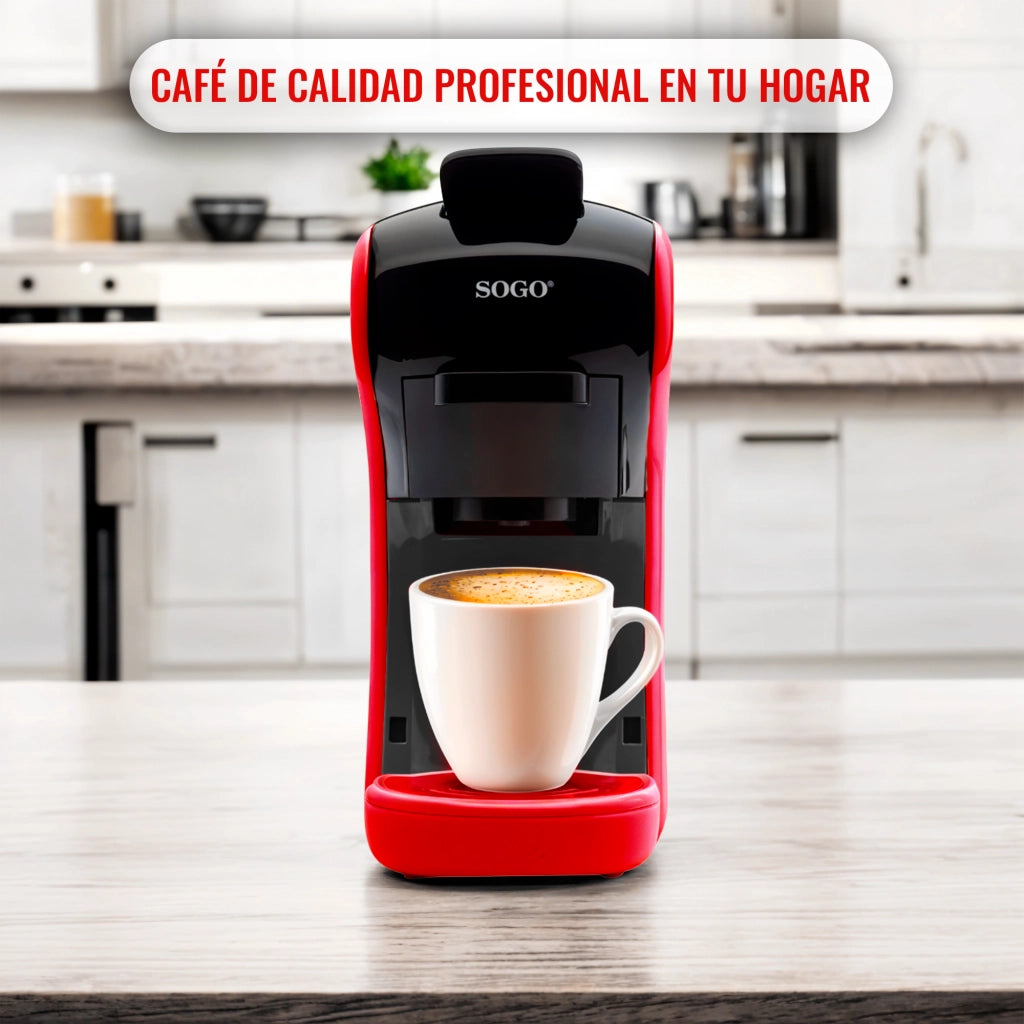 Macchina caffè espresso capsule compatibili Nespresso, 3 sistemi caffè molido monodosi, serbatoio 0.6L vapore 19 bar 1450W - SOGO