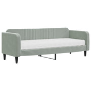 Divano letto | Sof¨¤ letto | Letto singolo con Materasso Grigio Chiaro 80x200 cm in Velluto