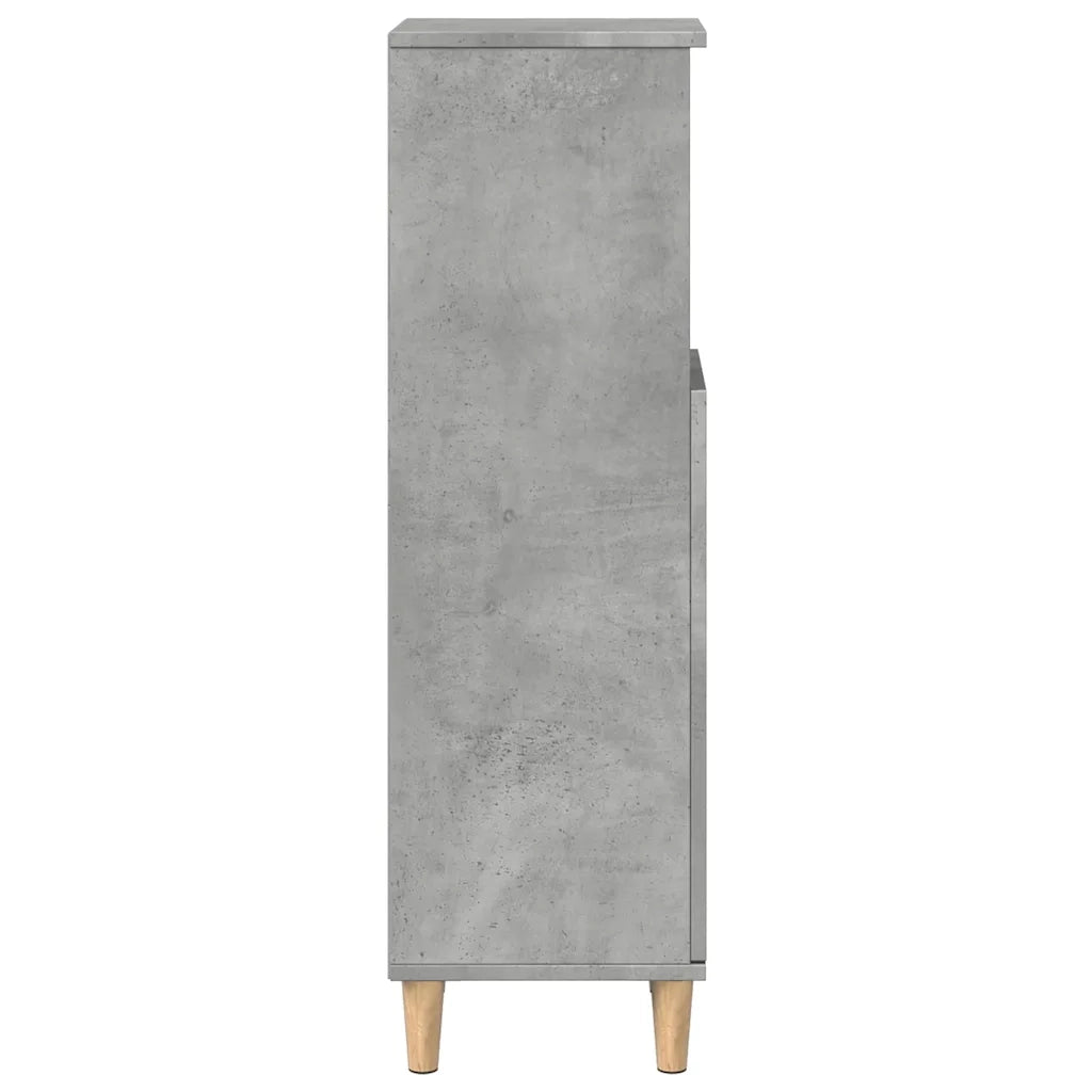 Armadietto da Bagno | Armadio da bagno Grigio Cemento 30x30x100 cm in Truciolato