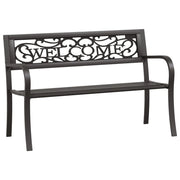 Panca da giardino mobili da esterno per patio terrazza 125 x 53 x 77 cm acciaio nero 02_0011230
