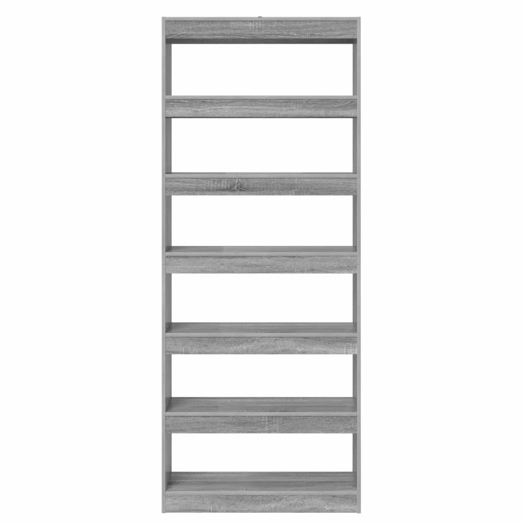 Armadio per Libri 6 livelli 80 x 30 x 198 cm Grigio Sonoma 3388356