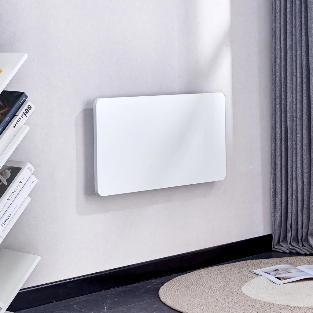 Scrivania pieghevole multifunzionale a parete in MDF con supporto metallico, per lavanderia e cucina, bianco