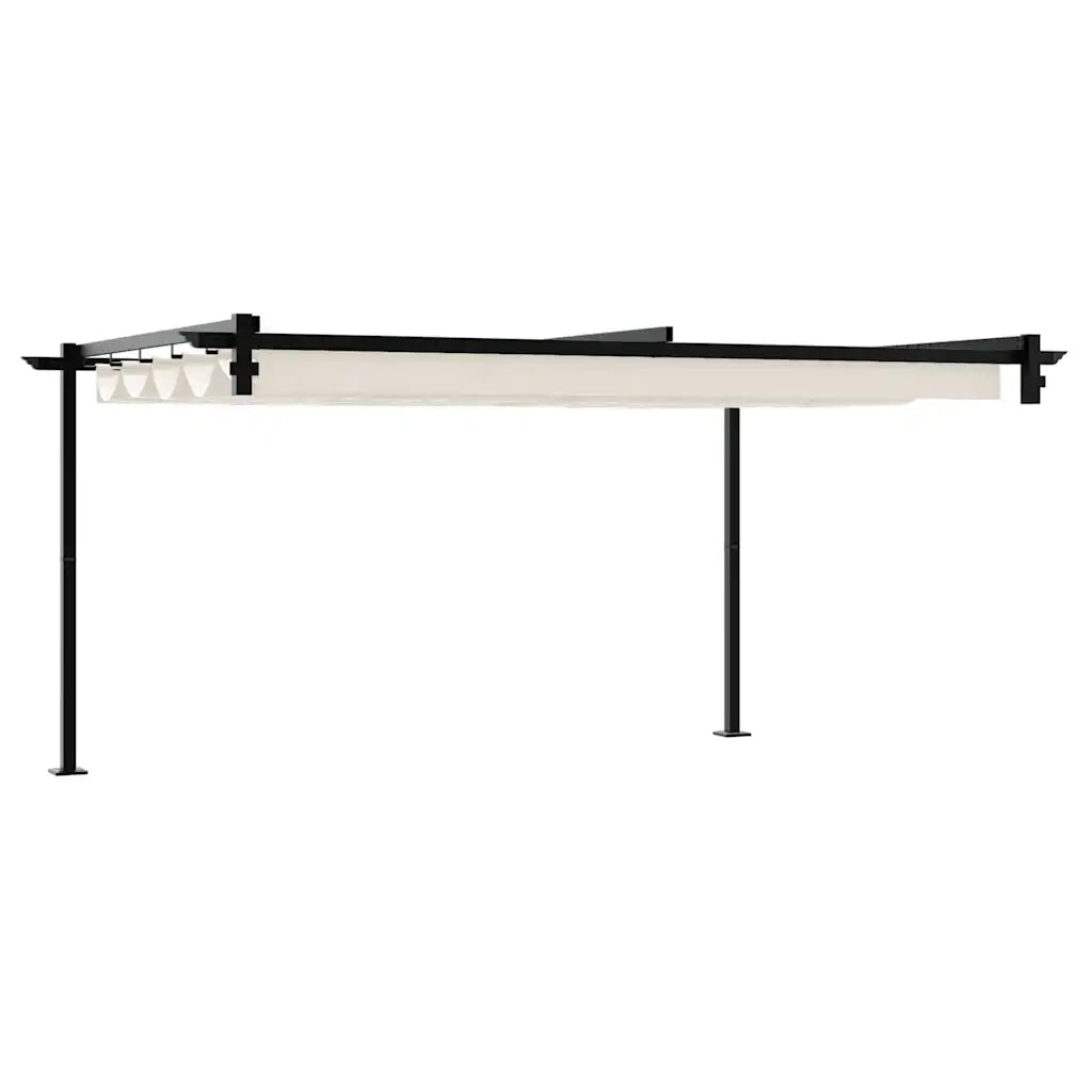 vidaXL Gazebo a Muro Crema Acciaio