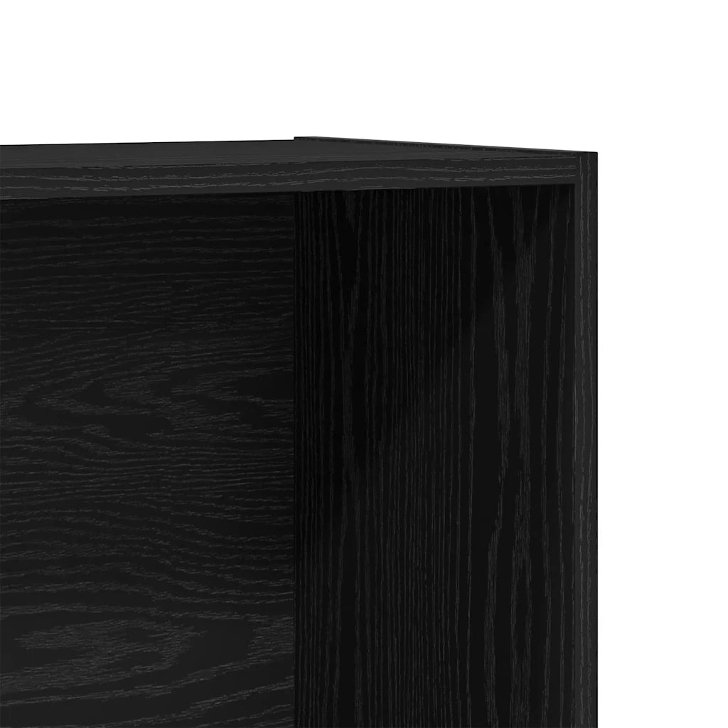 Libreria-Scaffale per Libri-Mobile di Stoccaggio Rovere Nera 80x30x189 cm in Legno Multistrato