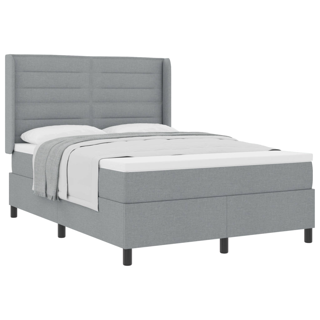 Letto a molle con materasso Grigio chiaro 140x200 cm Tessuto