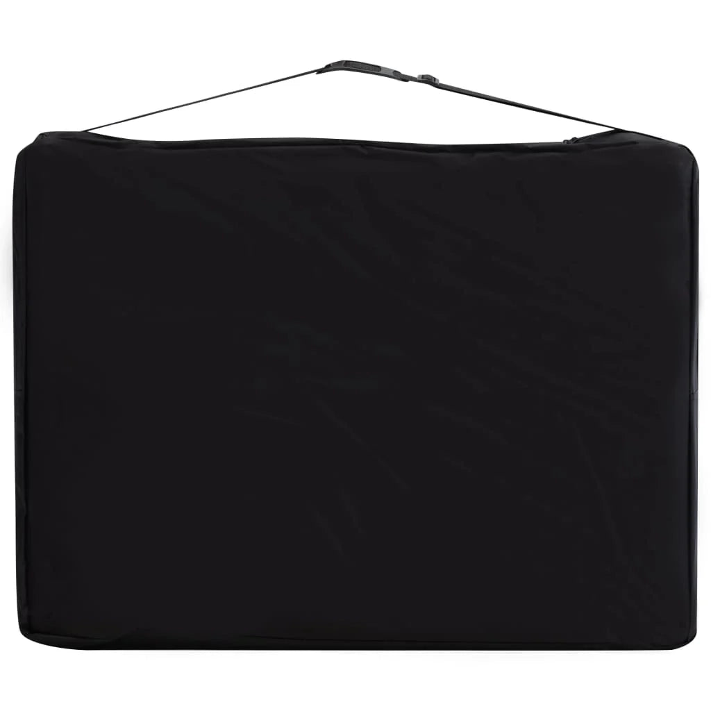 Lettino da massaggio pieghevole OK 2 sezioni acciaio inox nero e beige 02_0001806