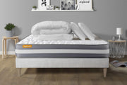 Pacchetto letto completo - Materasso 160x200cm + Box spring con doghe (kit) + 2 cuscini + Piumino - Memo Plus