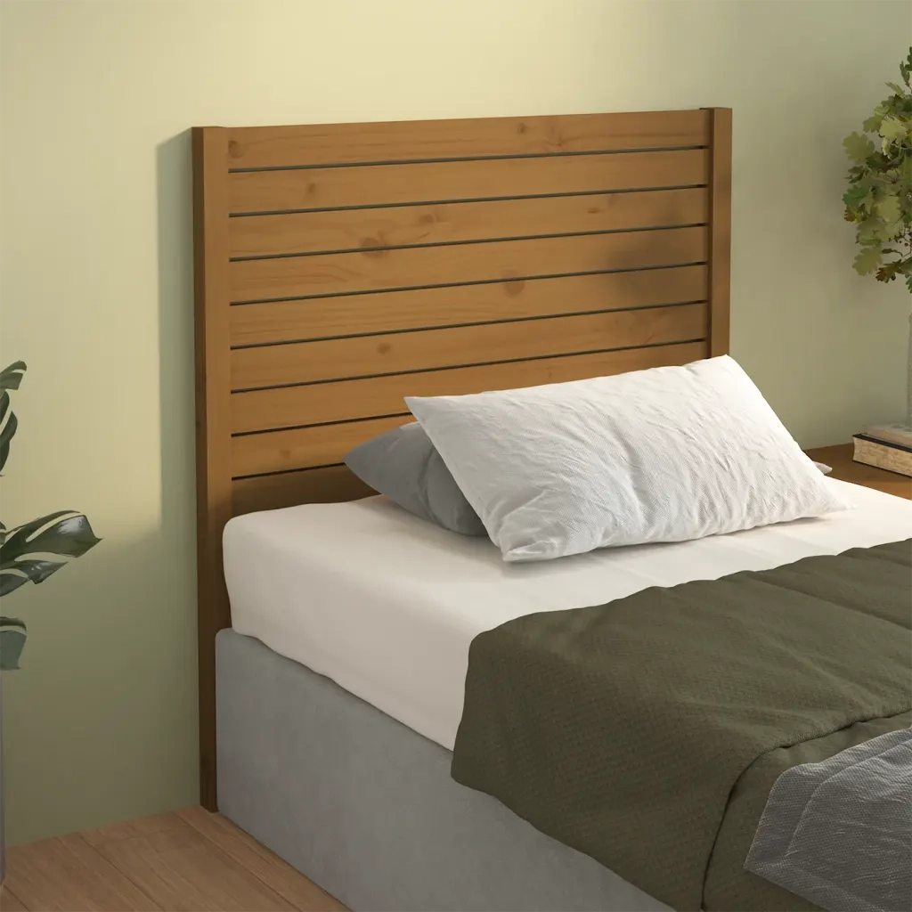 Testiera per Letto ambra 106x4x100 cm in Legno Massello di Pino 819008