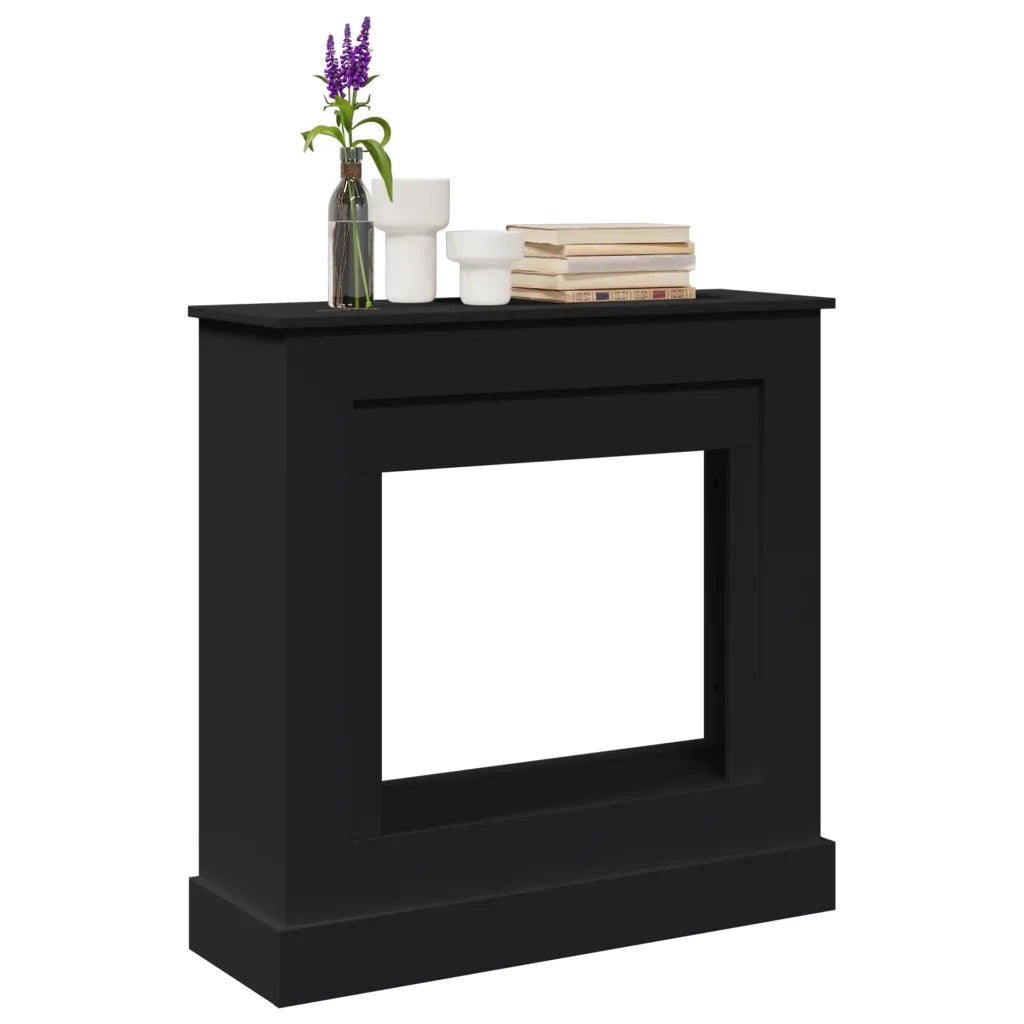 Cornice per Camino Nera 90x30x90 cm in Truciolato CFW9713435