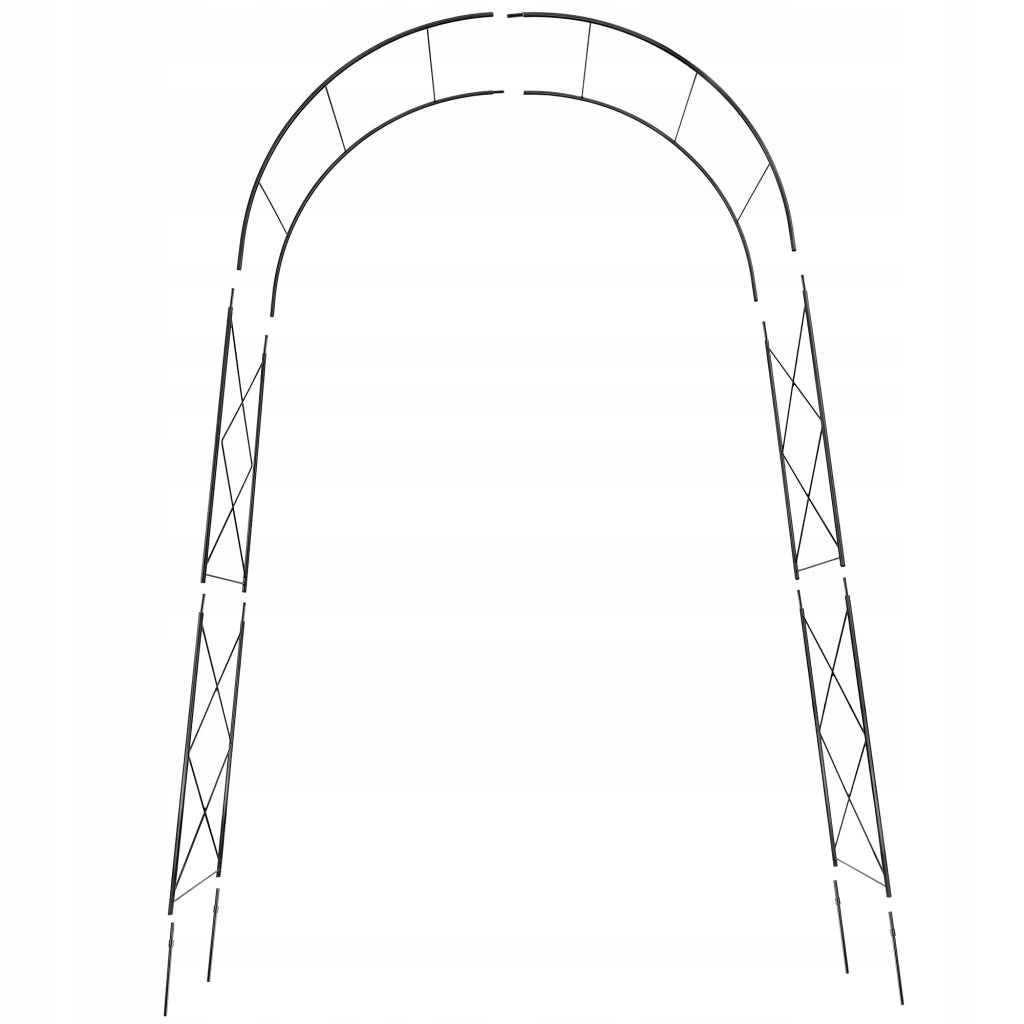 Arco da giardino in metallo KADAX per rose, rampicanti, fiori, supporto per fiori 255 cm