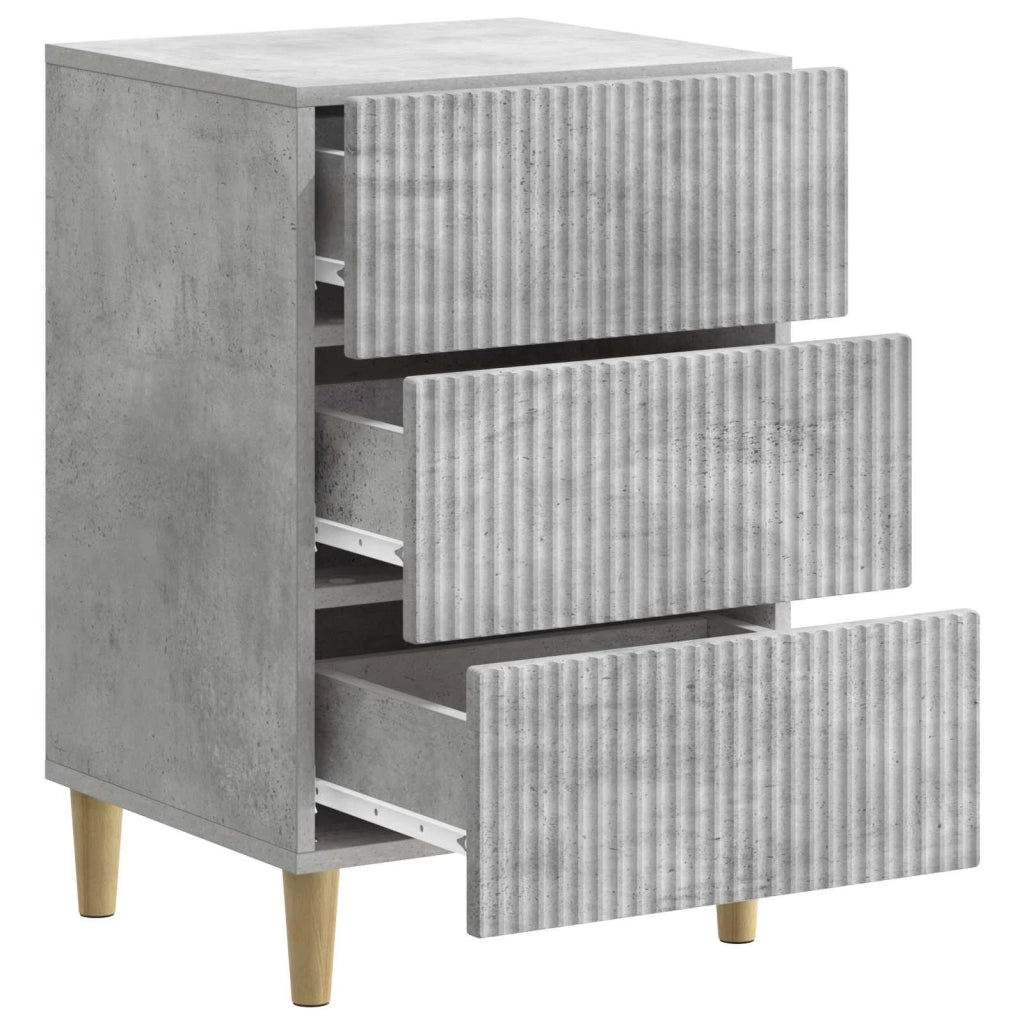 Comodino | Armadio da Notte | Mobiletto da notte con cassetto Grigio Cemento 43 x 41 x 66,5 cm